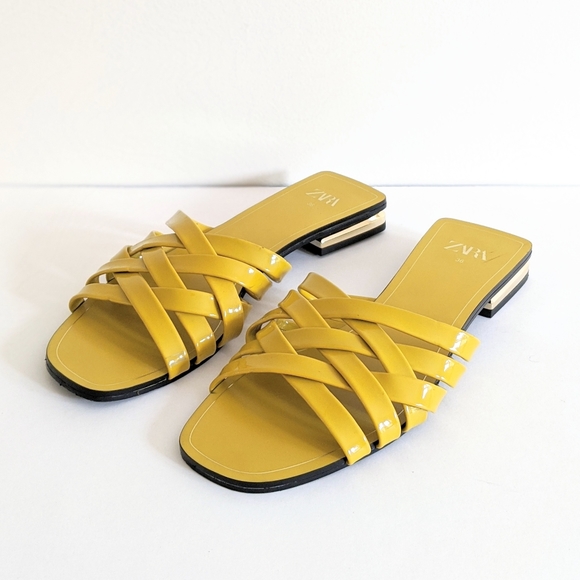 zara mustard sandals